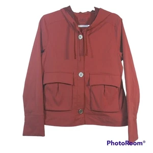 Prana Breathe Rust Red Hooded Utility Jacket Athleisure Outdoor Size Large - Bild 1 von 7