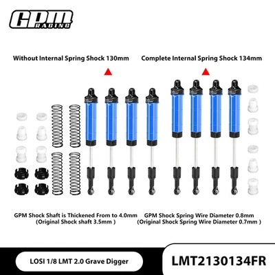 GPM Alloy（Front &Rear）Complete Internal Spring Shock 130&134mm LOSI 1/8 LMT 2.0 - Image 1 of 4