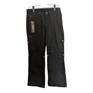 Harley-Davidson Pants Womens 6 Black Roll Up Relaxed Fit Motor New - Picture 1 of 12