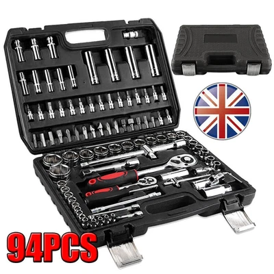94Pcs Ratchet Wrench Set Car Repair Tool 1/4 1/2 Ratchet Torque Wrench Combo Kit - Image 1 of 4