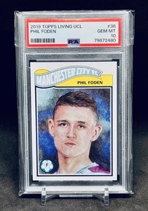 Topps Living UCL #36 2019 Phil Foden PSA 10 gemas como nuevo Manchester City FC - Imagen 1 de 2