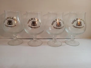 Set Of 4~ Vintage Campbell's Gold Label Scotch/ Ale/ Brandy~ 16 Ounce Glasses - Picture 1 of 4