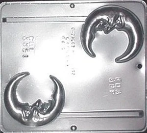MOON CHOCOLATE LOLLIPOP, MOULD, SOAP,CLAY,MOULD / MOULDS 2 CAVITY - Picture 1 of 1
