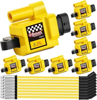 Ignition Coil UF271 D581 & 8mm Spark Plug Wire For Chevy GMC 4.8L 5.3L 6.0L 8.1L - Image 1 of 4