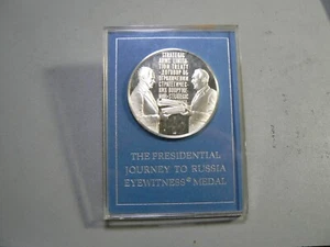 Presidential Journey to Russia Eyewitness Medal Sterling Silver Franklin Mint - Picture 1 of 8