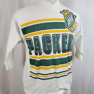 Green Bay Packets Vintage T-Shirt Medium 2-seitig V-Ausschnitt Baumwolle, Salem Sportswear - Bild 1 von 8