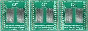 SSOP28, TSSOP28 0.65mm(0.026") à DIP 0.6" (1.27mm éping. raster) - 3 PCS. [FR] - Picture 1 of 1
