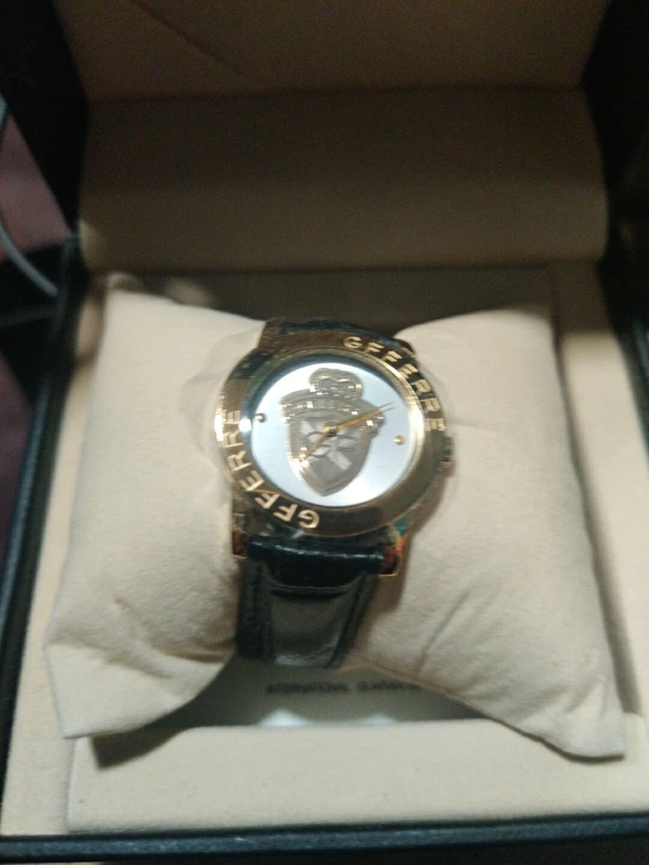 GF Ferre GF.9085L/13 A Women's Black  Band Gold Tone Watch New In Box MSRP 1450. - Image 1 of 4