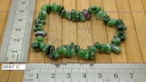 Bracelet baroque RUBIS SUR ZOISITE pierres roulée lithotherapie chips reiki - Picture 1 of 2