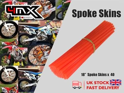 Protectores de radios de rueda rojo neón 18" se adapta a Husaberg FE400 96-99 Foto 1 de 3