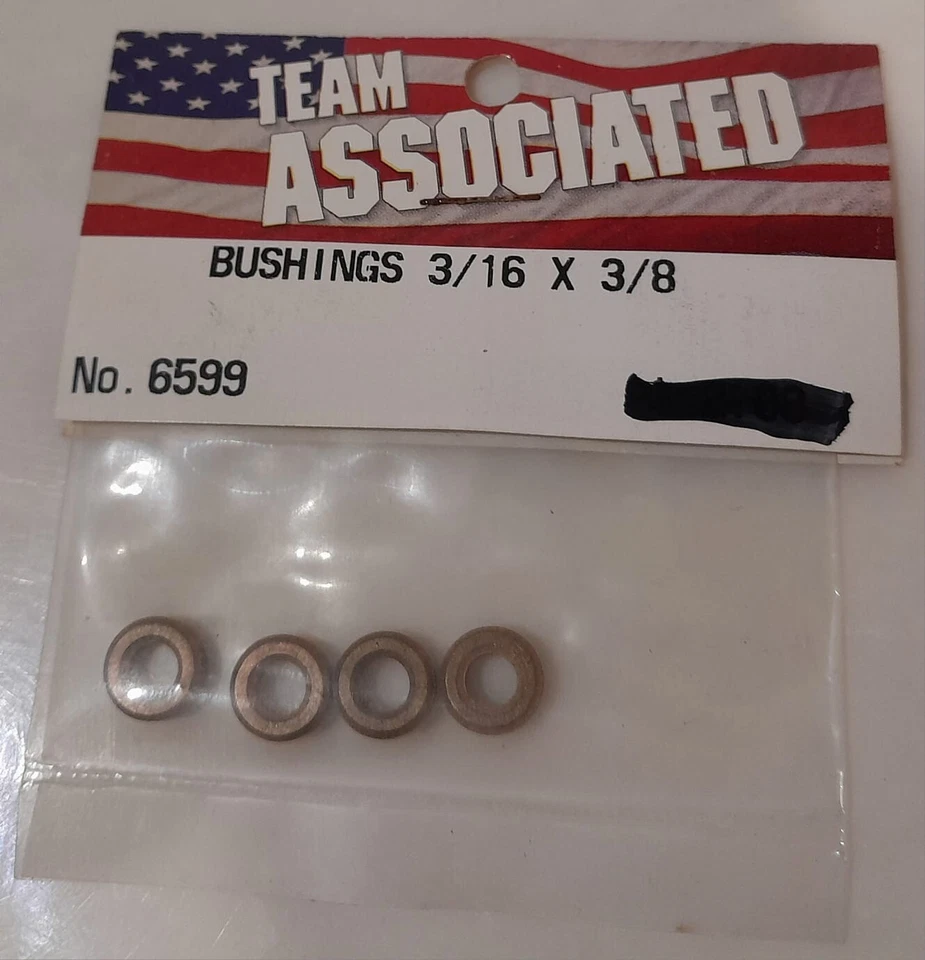 Vintage RC Associated 3/16 x 3/8" Bushings Unflanged (4) 6599 - Image 1 of 1