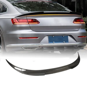 For Volkswagen CC Arteon 2019-2020 3PCS Carbon Fiber Rear Trunk Lip Spoiler Wing - Picture 1 of 13