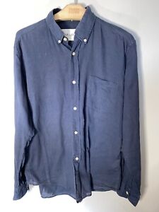 Our Legacy navy blue japanese fabric cotton SS14 shirt size 48