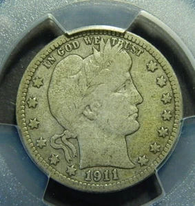 1911-D Barber Quarter PCGS F-12 - Semi-Key Date (Lot#12-5) - Picture 1 of 4