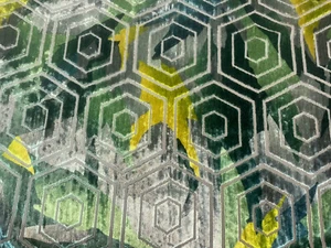 15.5 yds Kaufmann Magnificent Velvet Jungle Green Yellow Gray Upholstery Fabric - Picture 1 of 12