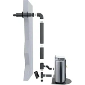 KIT VENTOUSE HORIZONTAL SORTIE LATÉRALE Ø80 125 NOIR - DINAK - 03210800REPN