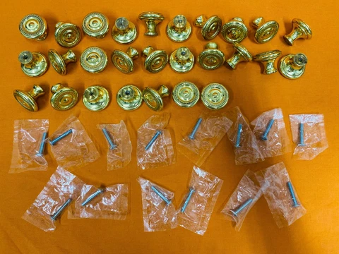 Vintage Brass Furniture Handle Lot of 27 Cover