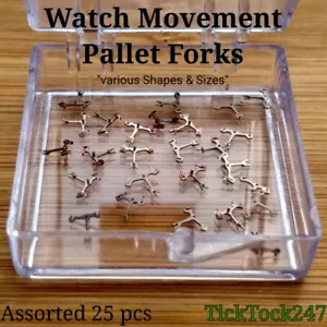 X 25 ASSORTED PALLETS FORKS AND JEWELS MECHANICAL / AUTOMATIC WATCHES, - Picture 1 of 4