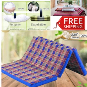 Jumbo Size Kapok100% Thai Roll Up Mat Fold Out Mattress Cushion Day Bed Camping - Picture 1 of 9