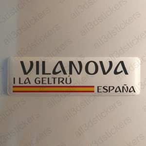 Vilanova i la Geltru España Pegatina 3D Relieve Bandera 120x30mm Pegatinas - Picture 1 of 1