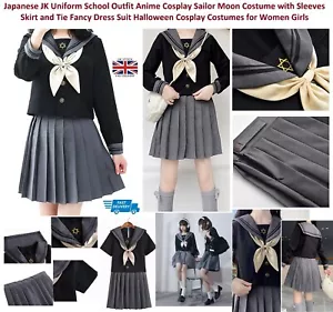 Japanese JK Uniform School Outfit Anime Cosplay Sailor Moon Costume with Sleeves - Picture 1 of 11