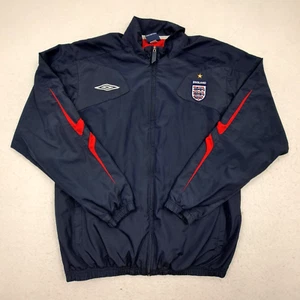 Giacca Vintage Inghilterra Umbro Uomo Grande Blu Zip Up Calcio Warmup Allenamento Y2K - Foto 1 di 16