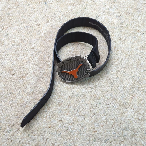 NCAA Texas Longhorns Y2K 2005 Italian Leather Belt and Buckle 38-40" Size Large Cover