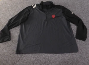 Felpa Indiana Hoosiers Adidas 3xl uomo grigio pullover 1/4 zip elasticizzato - Foto 1 di 20