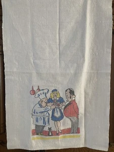 Küche Dekor Leinen Handtuch Having a Drink Kochmädchen Butler 24” x 16” - Bild 1 von 5
