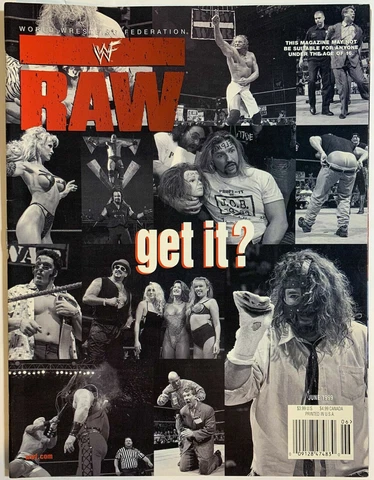 WWF MANKIND sable KANE hhh Raw Wrestling Magazine wwe June 1999 * No Poster Cover