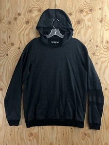 Rare Ibex Latitude Pullover Hoody Mens L Merino Wool Black Grey Sweatshirt Layer - Picture 1 of 12