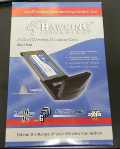 Hawking Hi-Gain Wireless-G Extended Range CardBus Adapter 2.4GHz 54Mbps HWC54D - Picture 1 of 4