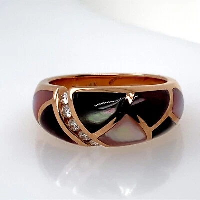 Anillo Kabana Madreperla Diamante Oro Rosa 14K DG7076676 Foto 1 de 4