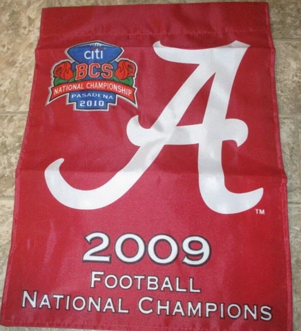 Alabama Crimson Tide 2009 NATIONAL CHAMPIONS DOUBLE SIDED 13 x 18 GARDEN FLAG ! Cover