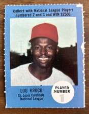 1968 Atlantic Oil Play Ball Contest Cards Play Ball Back #7 Lou Brock 1