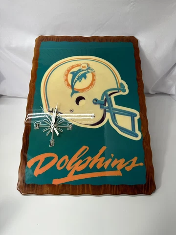 RARE Miami Dolphins Vintage Wall Clock Sports Collectible Football Florida #B11 Cover