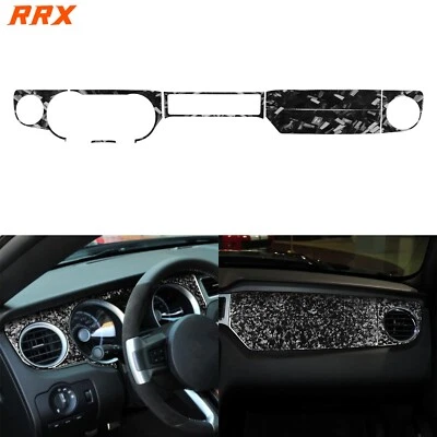 Cubierta de panel de tablero de instrumentos de consola de fibra de carbono forjada 6 piezas para Ford Mustang GT 09-14 Foto 1 de 4