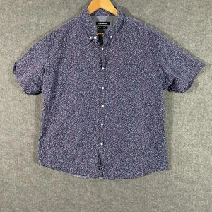 Connor Shirt Mens XXL 2XL Blue White Button Up Slim Fit Collared Flowers Office - Picture 1 of 9