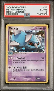 Pokémon Metang Holo Inverso - Leyendas Ocultas - 43/101 - PSA 6 - Imagen 1 de 2