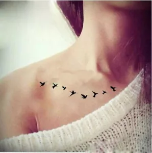 Temporäres Tattoo Vögel Birds Dream Wasserfest Körperkunst Einmal Klebetattoo - Bild 1 von 4