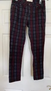 Cato karierte Jeans Est 1946 Denim blau/schwarz/burgund Größe 6 - Bild 1 von 3