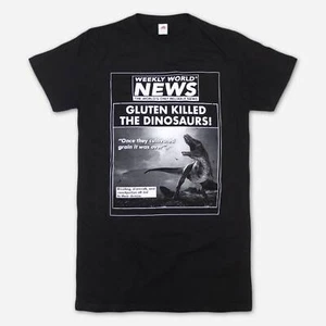 Weekly World News Gluten Killed The Dinosaurs Parody T-Shirt Gr. L 100% Baumwolle - Bild 1 von 4