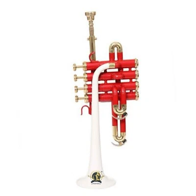 SOUND SAGA Piccolo Trompeta Bb Paso Con Boquilla y Estuche de Transporte (Blanco Rojo) Foto 1 de 4