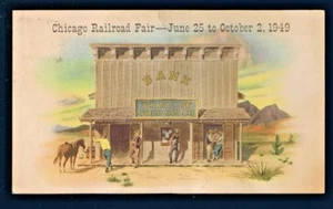 FERIA FERROVIARIA DE CHICAGO POSTAL 25 DE JUNIO ~ 2 DE OCTUBRE 1949 Gold Gulch especial cancelación - Imagen 1 de 2