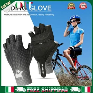 - Guanti mezze dita Guanti da ciclismo per sport estivi per uomo donna (nero L) - Foto 1 di 8
