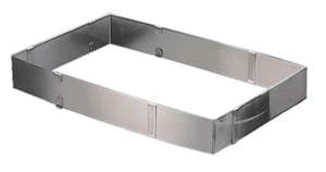 Kuchen Backform Edelstahl stufenlos verstellbar  19 - 34 x 28 - 54 cm Gastlando - Picture 1 of 1