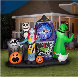 Reloj Caleidoscopio Animado Inflable Halloween 11' Pesadilla Antes de Navidad - Imagen 1 de 1