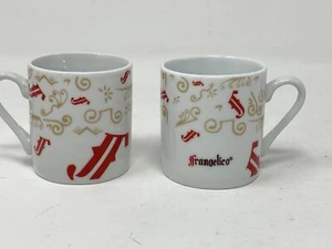 Set Of 2 Frangelico Espresso Cappuccino Cups Mini Mugs White Red Gold - Picture 1 of 5
