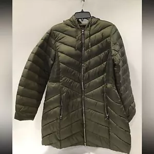 Lane Bryant Olive Quilted Puffer 3/4 Jacket Women’s 10/12 - Picture 1 of 6