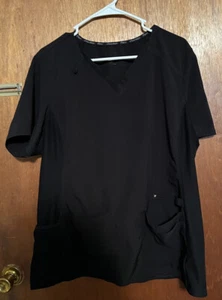 Carhartt Scrub Top Force Cross-Flex V-Neck Media Size XL BLACK Blue - Picture 1 of 5